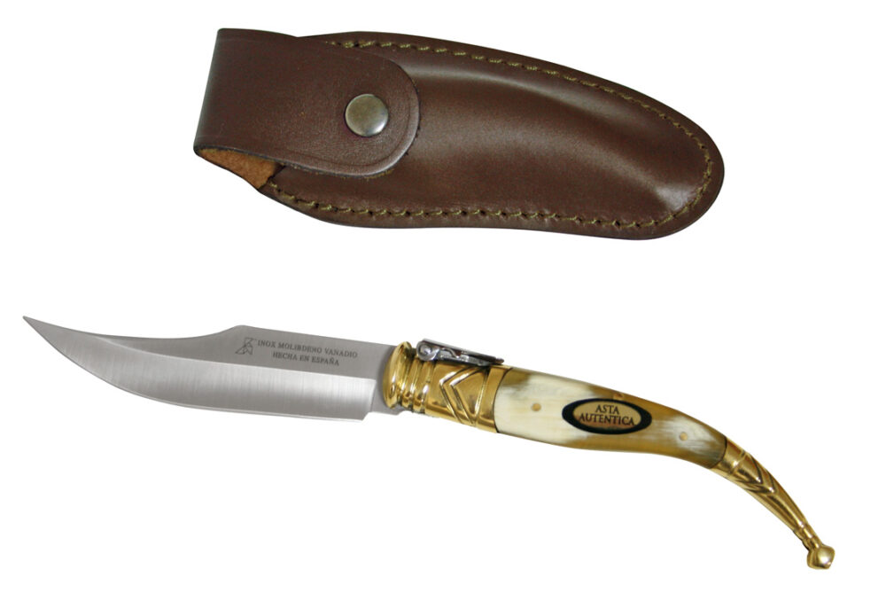Navaja Artesana Acero Inox. - Funda Especial Cuero